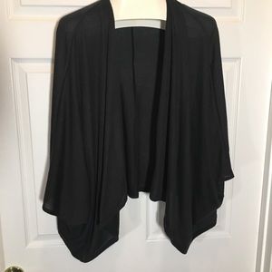 Black Sweater Cardigan (Poncho) One Size 44” X 56”